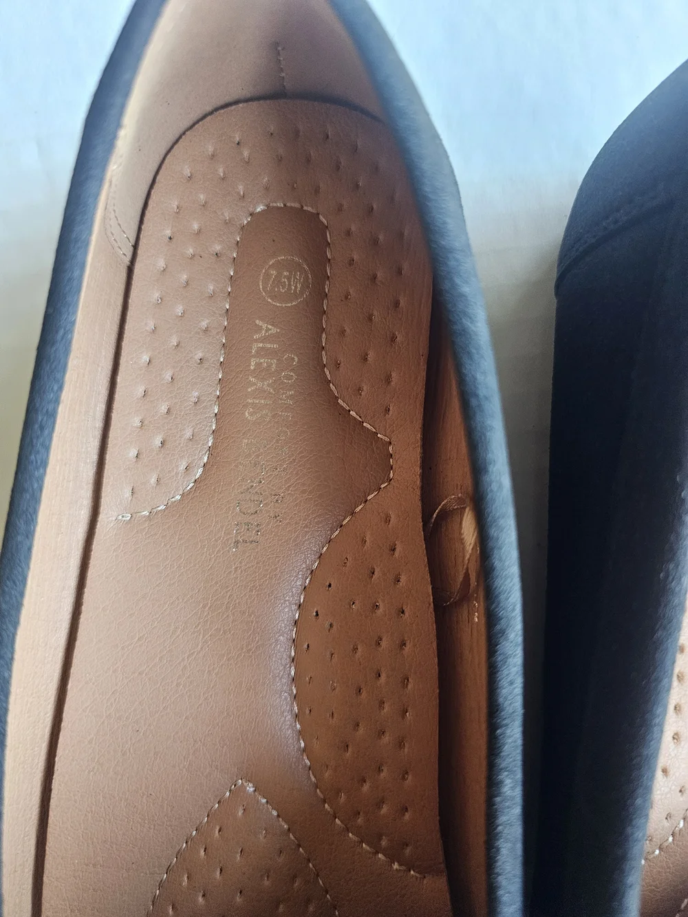 Alexis Black Perforated Suede Loafers with Gold Bit